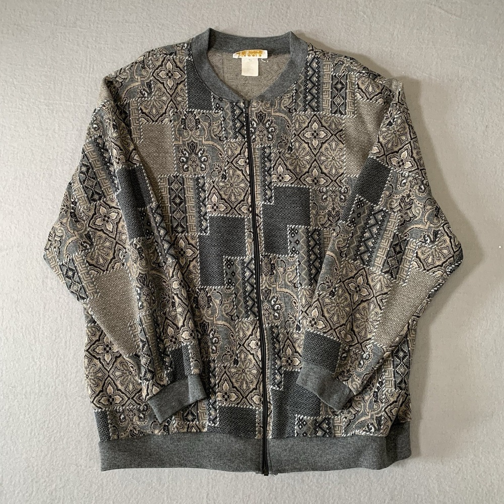 D. K. GOLD/ DONNKENNY JERSEY ZIP-UP JACKET SIZE:‎ M